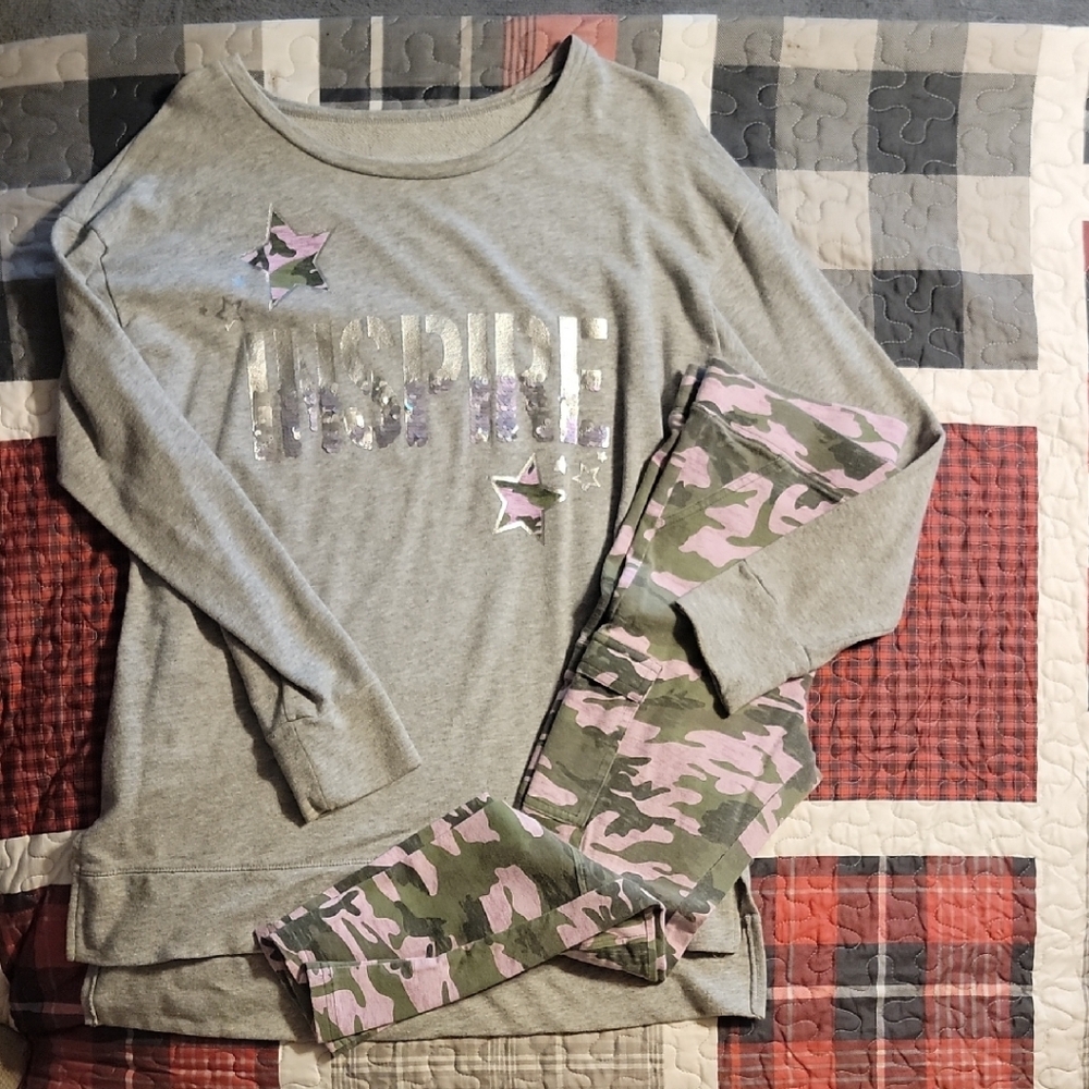 Justice Gray and Pink Matching Set Comfort